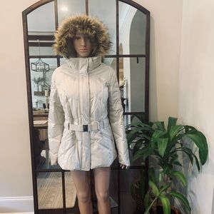 The North Face fur-lined hooded puffer jacket